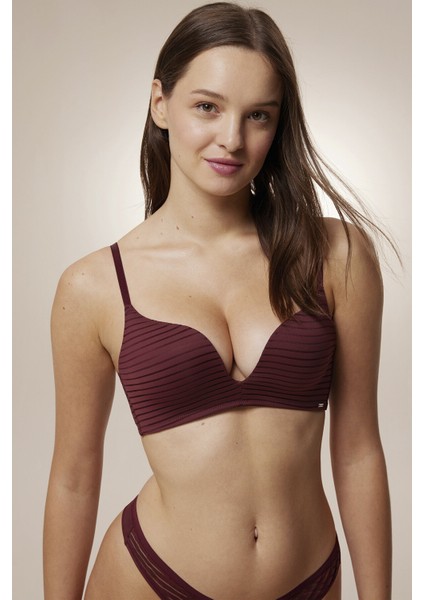 Dekolte Push Up Essent Bordo Sütyen