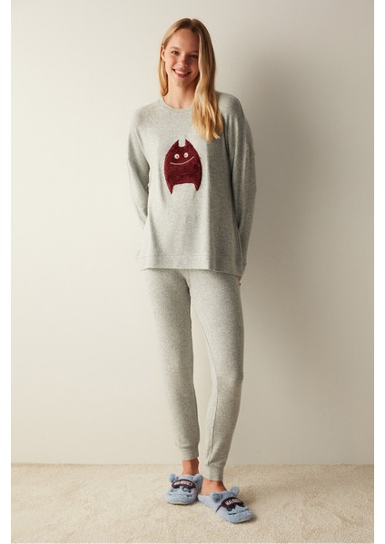 Friend Gri Pijama Takımı