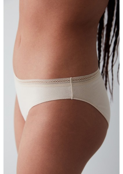 Easy Pamuklu Trim Bej Slip Külot