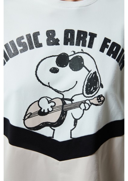 Çok Renkli Snoopy Music&Art Sweatshirt Pijama Üstü modelleri