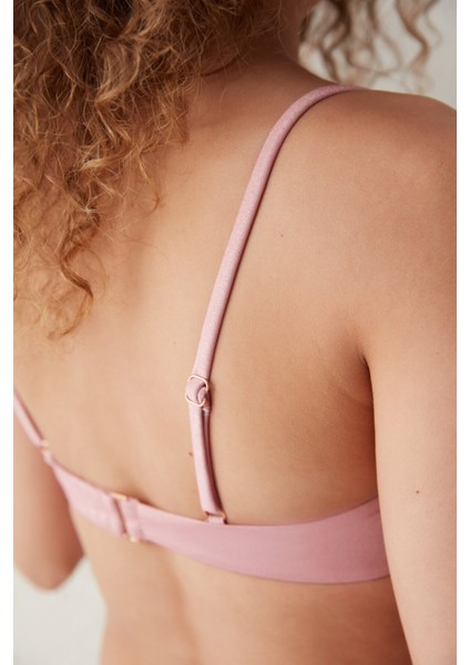 Pembe River Balenli Bikini Üstü