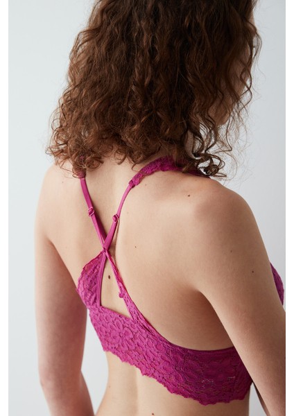 Sole Back Dantelli Fuşya Bralet