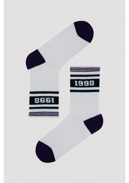 Kolej 1998 Slogan Baskılı 5li Lacivert Soket Çorap modelleri