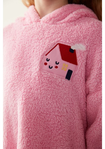 Pembe Kız Çocuk Home Sweatshirt