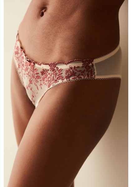 Lotus Broiderie Bej Slip Külot