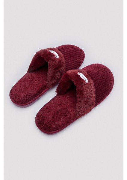 Cozy Bordo Terlik