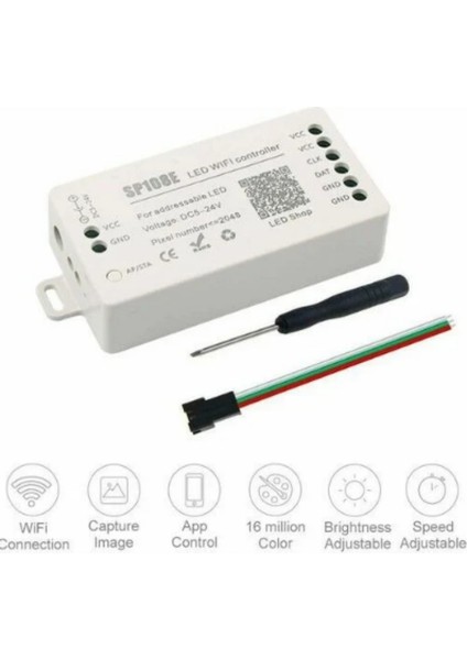SP108E Adreslenebilir WS2811-WS2812 Şerit LED Pixel Argb Wifi Kontrol Cihazı 5-24V