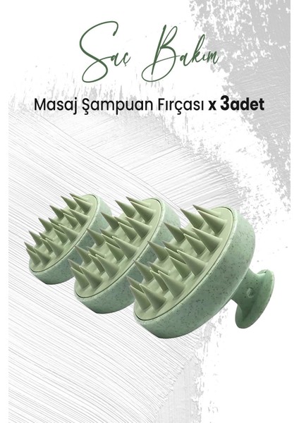 Yumuşak Silikonlu Masaj Şampuan Fırçası Yeşil X 3 Adet