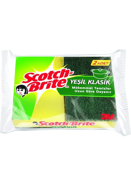 Scotch Brite 3m Scotch Brite Bulaşık Süngeri Klasik Yeşil 2'li