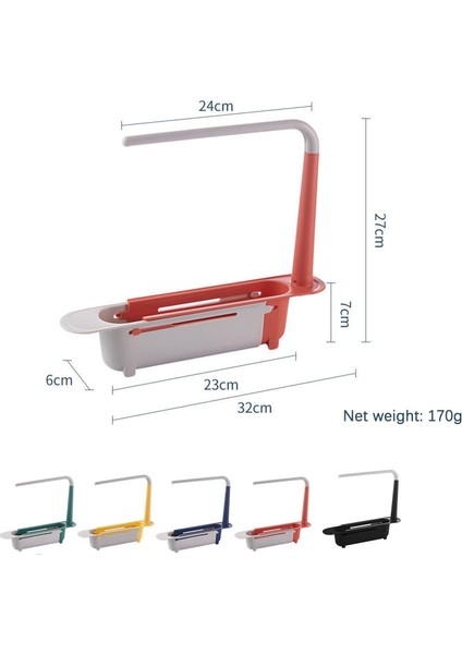 Mutfak Lavabo Sünger Tutucu, Teleskopik Lavabo Düzenleyici, Ev ve Mutfak Için Ayarlanabilir Teleskopik Depolama Rafı 23-34CM Lavaboya Uygun (Yeşil) (Yurt Dışından)