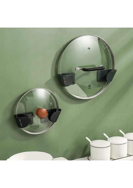 Tencere Kapağı Depolama Rafları Duvara Monte Tencere Kapağı Rafı Organizatör Tutucu Yumruksuz Duvara Monte Mutfak Eşyaları Depolama Rafı Ev 3 Çift (Siyah) (Yurt Dışından) fırsatları