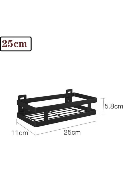 No Matkap Duş Rafı 1 Katmanlı Siyah Duş Rafı Mutfak Rafı Baharat Rafı Tırnaksız Paslanmaz Çelik Duvar Rafı Mutfak Banyo Için Yüzer Raf 20-50 cm (Yurt Dışından)