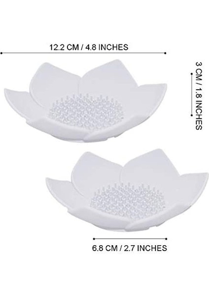 Sonsuz Düğüm Sabunluk, Lotus Çiçeği Şekilli Silikon Blok Sabunluk ve Banyo Duş ve Mutfak Için Süngerlik, 2 Parça Sabunluk (Yurt Dışından)
