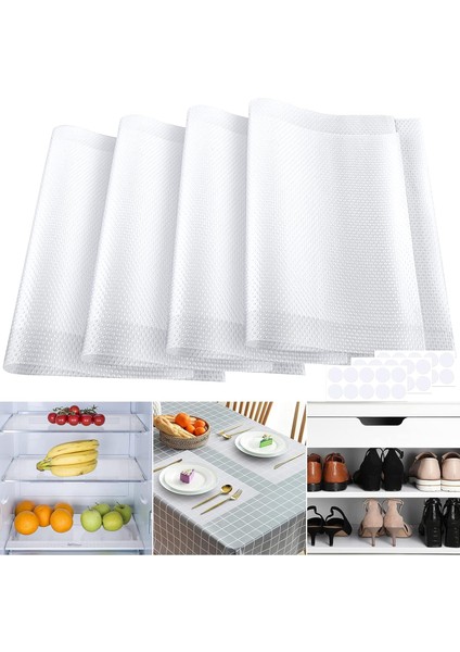 Paket Eva Buzdolabı Gömlekleri, Cam Raflar Için Yıkanabilir Buzdolabı Paspasları, Mutfak Dolabı Çekmeceleri, 4 Renkli Su Geçirmez Plastik Servis Altlıkları (Yurt Dışından)