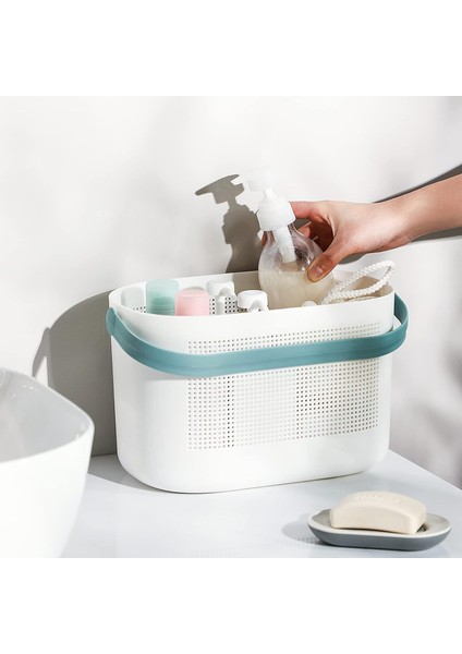 Kulplu Plastik Saklama Sepetleri, Banyo, Mutfak, Yurt Için Duş Rafları Organizatör Sepeti (Yurt Dışından)