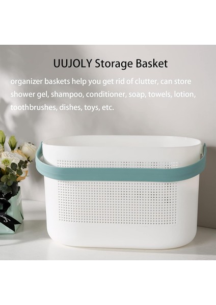 Kulplu Plastik Saklama Sepetleri, Banyo, Mutfak, Yurt Için Duş Rafları Organizatör Sepeti (Yurt Dışından)
