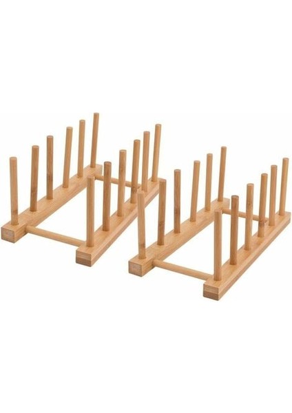 Bambu Depolama Rafı, Mutfak Depolama Bulaşık Damlalıklı Bambu Plaka Tutucu, Bambu Kase Için, Ahşap Plaka, Cam Kase, Kesme Tahtası Tutucu (2 Adet) (Yurt Dışından)