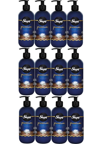 Sıvı Sabun Premium 500ml Blue Care Seri (Doğal Lotus Çiçeği/Deniz Yosunu/Su Nane) (12 Li Set)