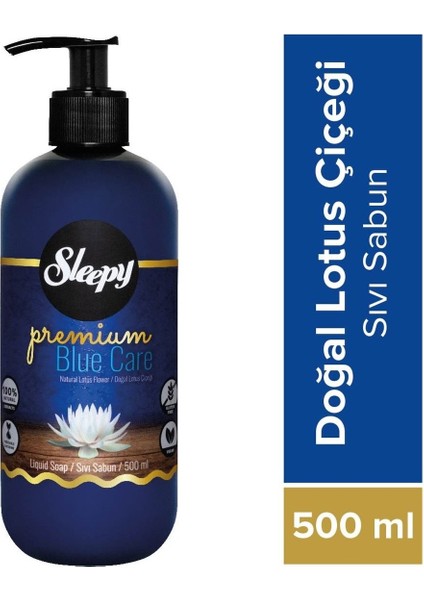 Sıvı Sabun Premium 500ml Blue Care Seri (Doğal Lotus Çiçeği/Deniz Yosunu/Su Nane) (12 Li Set)