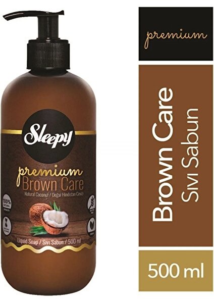 Sıvı Sabun Premium 500ml Brown Care Seri (Doğal Badem/Hindistan Cevizi/Argan) (12 Li Set)