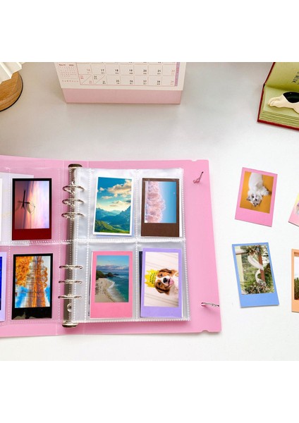 A5 Bağlayıcı Albüm Kpop Kart Bağlayıcı Fotoğraf Albümü Fotoğraf Kartı Tutucu Albümü Kabuk-Açık Kırmızı Tek Boyutlu (Yurt Dışından) fırsatları