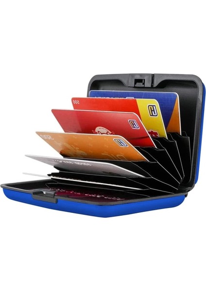 Rfıd Korumalı Alüminyum Kart Tutucu Mavi (Yurt Dışından) fiyatları