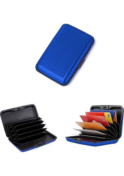 Rfıd Korumalı Alüminyum Kart Tutucu Mavi (Yurt Dışından) modelleri