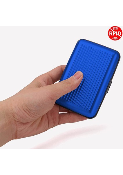 Rfıd Korumalı Alüminyum Kart Tutucu Mavi (Yurt Dışından) fırsatları