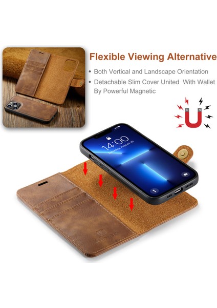 iPhone 12 / 12 Pro - Dg.mıng Kılıf/manyetik Kapak - Kahverengi Kahverengi (Yurt Dışından)