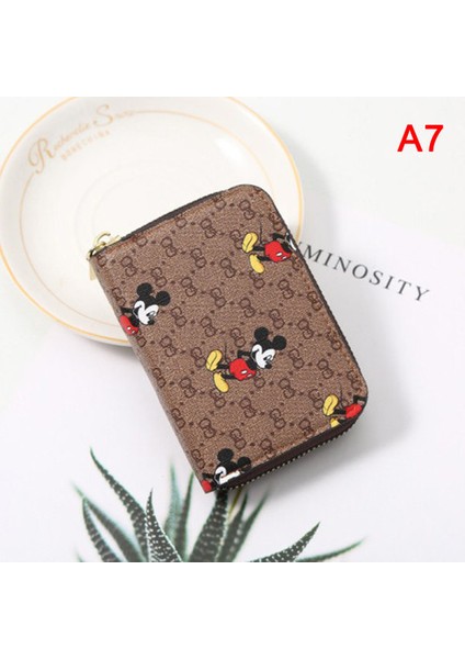 Disney Mickey Mouse Minnie Mouse Küçük Cüzdan Bayan Kısa Fermuarlı A7 (Yurt Dışından)