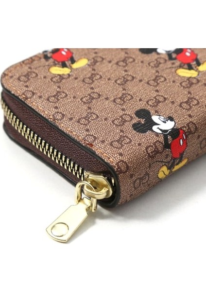 Disney Mickey Mouse Minnie Mouse Küçük Cüzdan Bayan Kısa Fermuarlı A7 (Yurt Dışından)