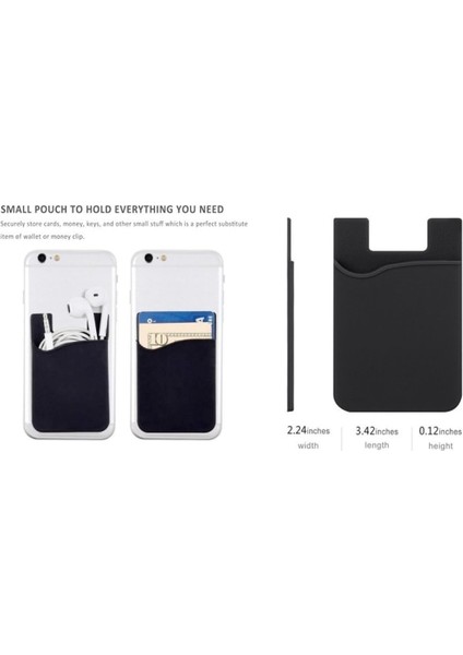 2'li Paket Kredi Kartı Cebi Akıllı Telefonlar Için Silikon Vcard Tutucu Siyah (Yurt Dışından) fırsatları