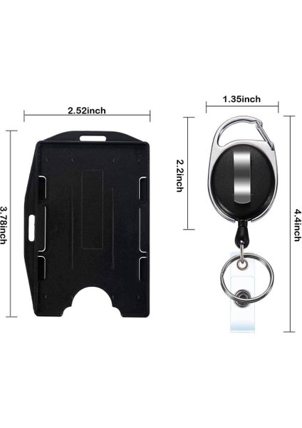 Uzatılabilir Yaka Kartı Rulolu 2'li Paket Kart Kimlik Tutucusu (Yurt Dışından)