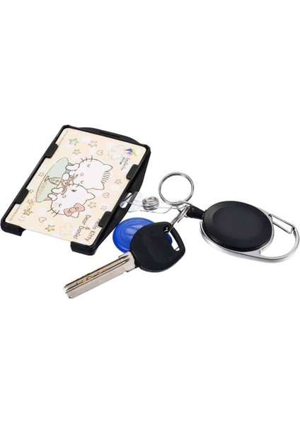 Uzatılabilir Yaka Kartı Rulolu 2'li Paket Kart Kimlik Tutucusu (Yurt Dışından)