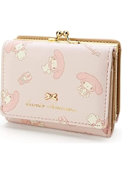 Anime Fille Portefeuille Court ve Cuir Pu Portefeuille Pour Femmes Karikatür Portefeuille Pochette Carte Carte De Crédit Pochette Buklet (Pembe) (Yurt Dışından)