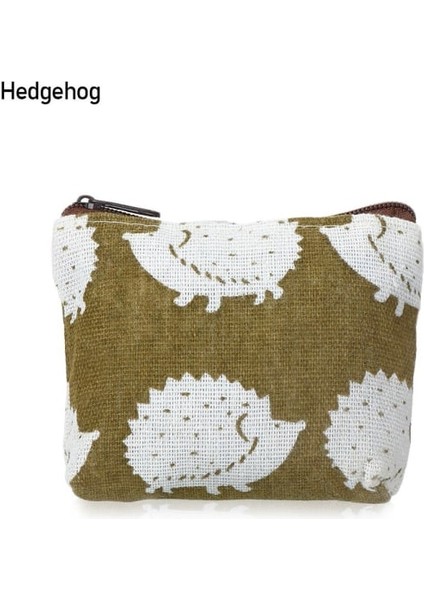 Kanvas Bozuk Para Çantası Küçük Fermuarlı Cüzdan Hedgehog Hedgehog (Yurt Dışından)