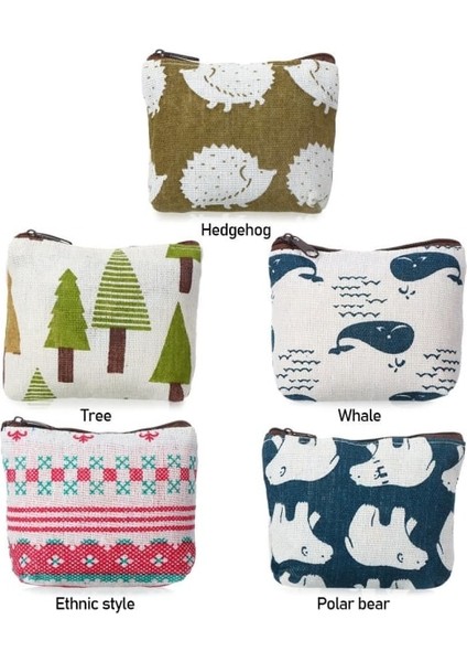 Kanvas Bozuk Para Çantası Küçük Fermuarlı Cüzdan Hedgehog Hedgehog (Yurt Dışından) fiyatları