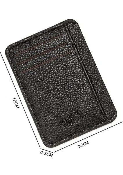 Erkekler Için Ultra Ince Cüzdan Kart Sahibi Siyah Iş Kredi Kartı Sahibi Kadınlar Için Mini Cüzdan Çok Fonksiyonlu Kart Sahibi Cüzdanlar Kahve (Yurt Dışından)