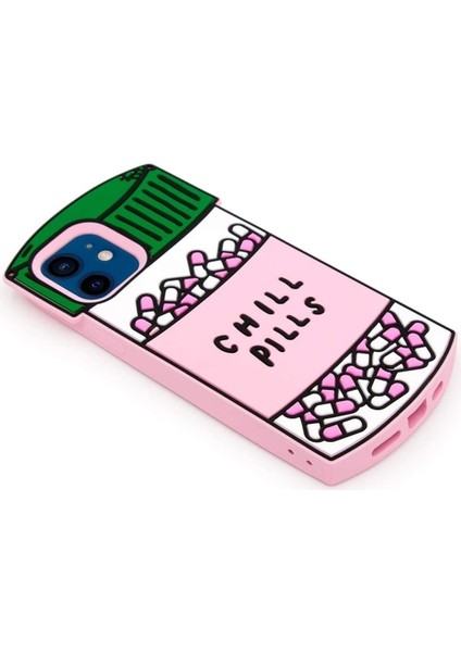 Sevimli iPhone 12 Kılıfı, Komik Soğuk Hap Kapsül Şişesi (Yurt Dışından)