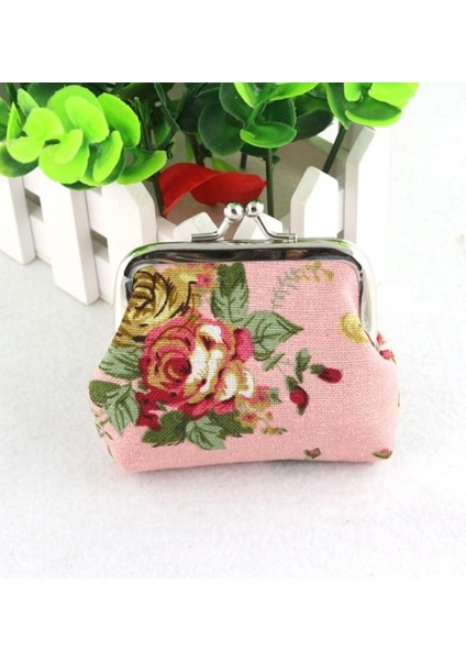 Retro Rose Küçük Değişim Cüzdan Öpücük Kilit Para Çantası Kadın Kızlar Siyah 9X7CM (Yurt Dışından) fırsatları