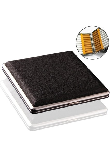 Metal ve Pu Deriden Yapılmış Şık Kutusu Kahverengi (Yurt Dışından)