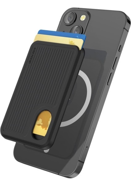 Magsafe Silikon Kart Tutucu Siyah Tek Beden (Yurt Dışından)