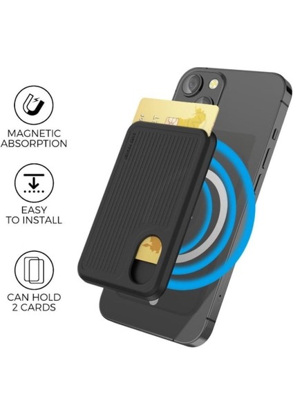Magsafe Silikon Kart Tutucu Siyah Tek Beden (Yurt Dışından) fırsatları