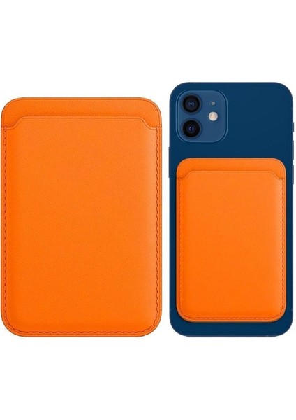 Iphone/android Için Usync Akıllı Cüzdan Kartı Tutucusu Deri Turuncu (Yurt Dışından)