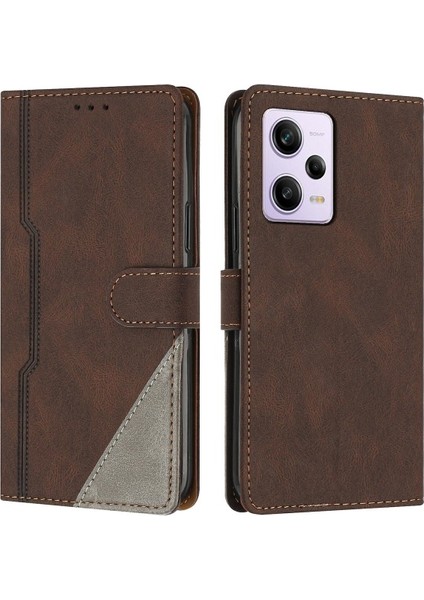 Xiaomi Redmi Note 12 Pro 5g Kılıfı ile Uyumlu Pratik Stand Fonksiyonlu Pu Kapak Kahverengi (Yurt Dışından) fiyatları