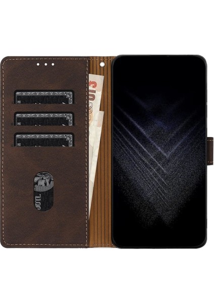 Xiaomi Redmi Note 12 Pro 5g Kılıfı ile Uyumlu Pratik Stand Fonksiyonlu Pu Kapak Kahverengi (Yurt Dışından) fırsatları
