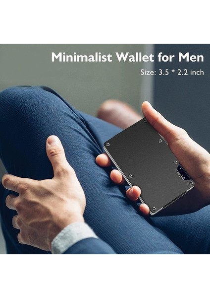 Erkek Minimalist Cüzdan Metal Para Klipsli Cüzdan Rfid (Yurt Dışından)
