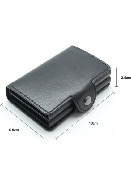 Çift Hırsızlığa Lı Cüzdan Rfıd-Nfc Güvenli Pop Up Kart Tutucu Kahverengi Kahve Kahve (Yurt Dışından) fırsatları
