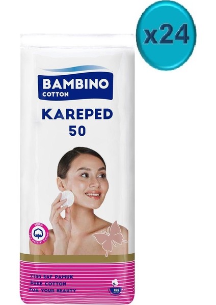 Cotton Kare Makyaj Temizleme Pamuğu 1200 Adet (24pk*50)