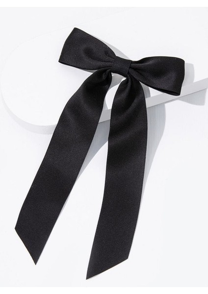 Siyah Saten Kurdele Fiyonk Otomatik Toka